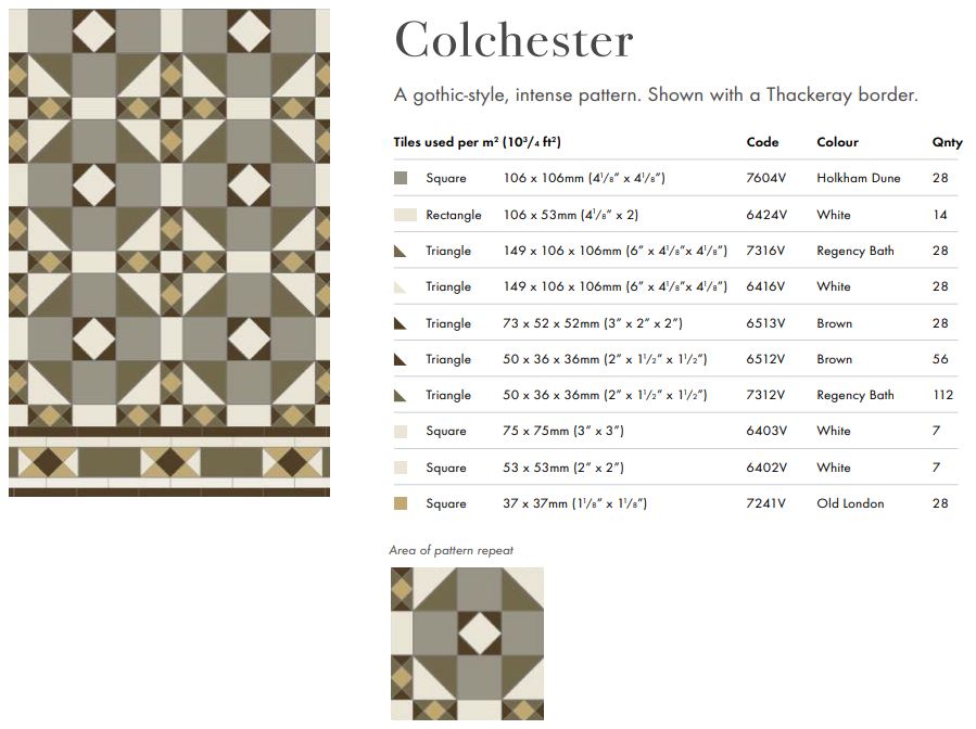 Original Style Victorian Colchester Holkham Dune, White, Old London, Brown Pattern-Floor-Tile