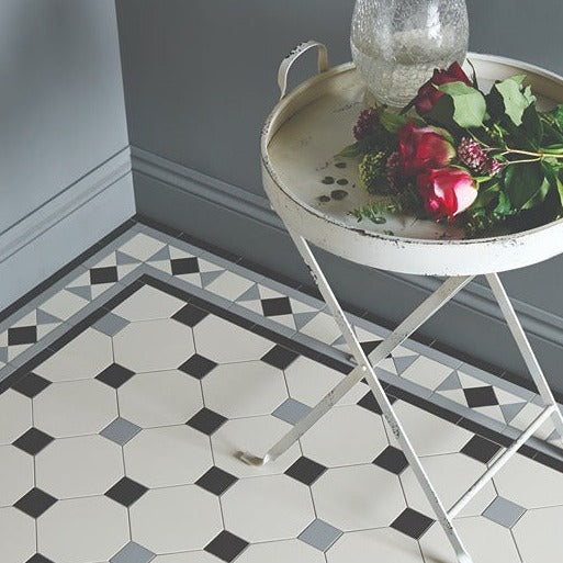 Original Style Victorian Conrad Grey and Black Border-Floor-Tile