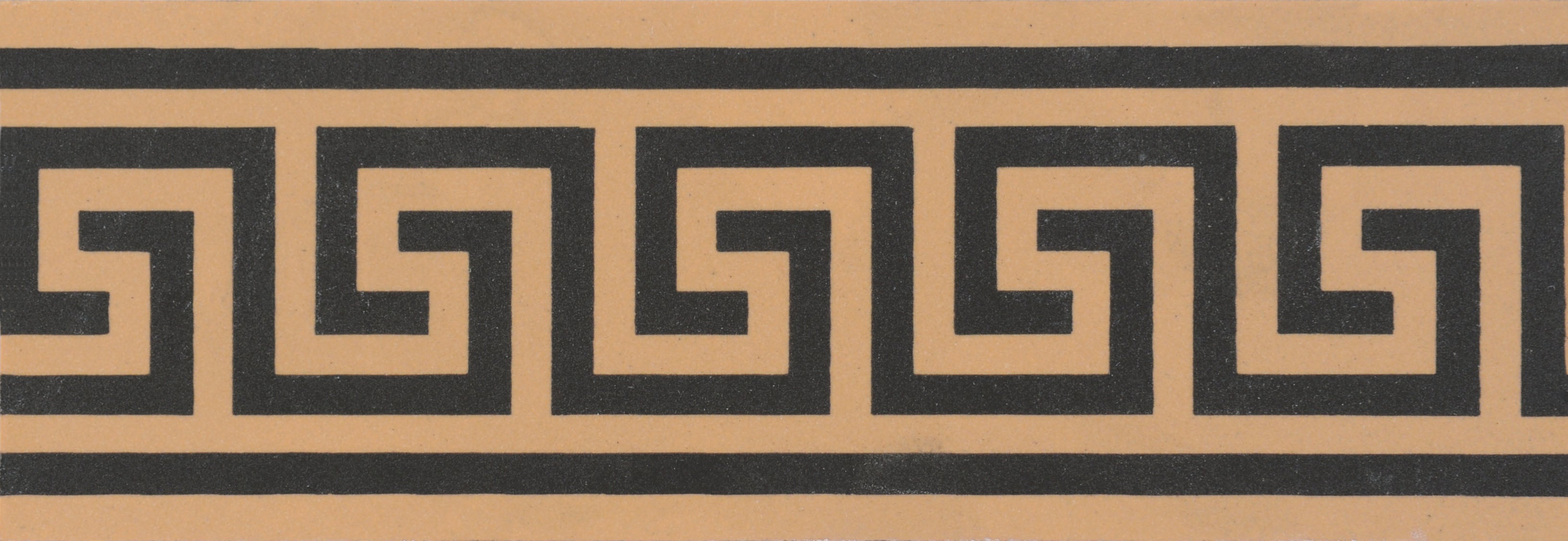 Original Style Victorian Greek Key Border-Black on Buff-IM-0002891-Floor-Tile