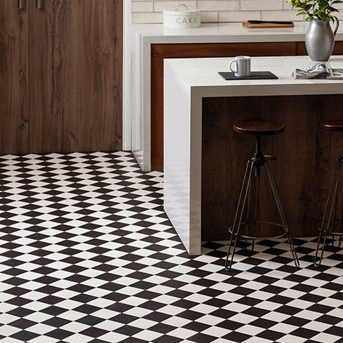 Original Style Victorian Oxford Black and White Pattern-Floor-Tile