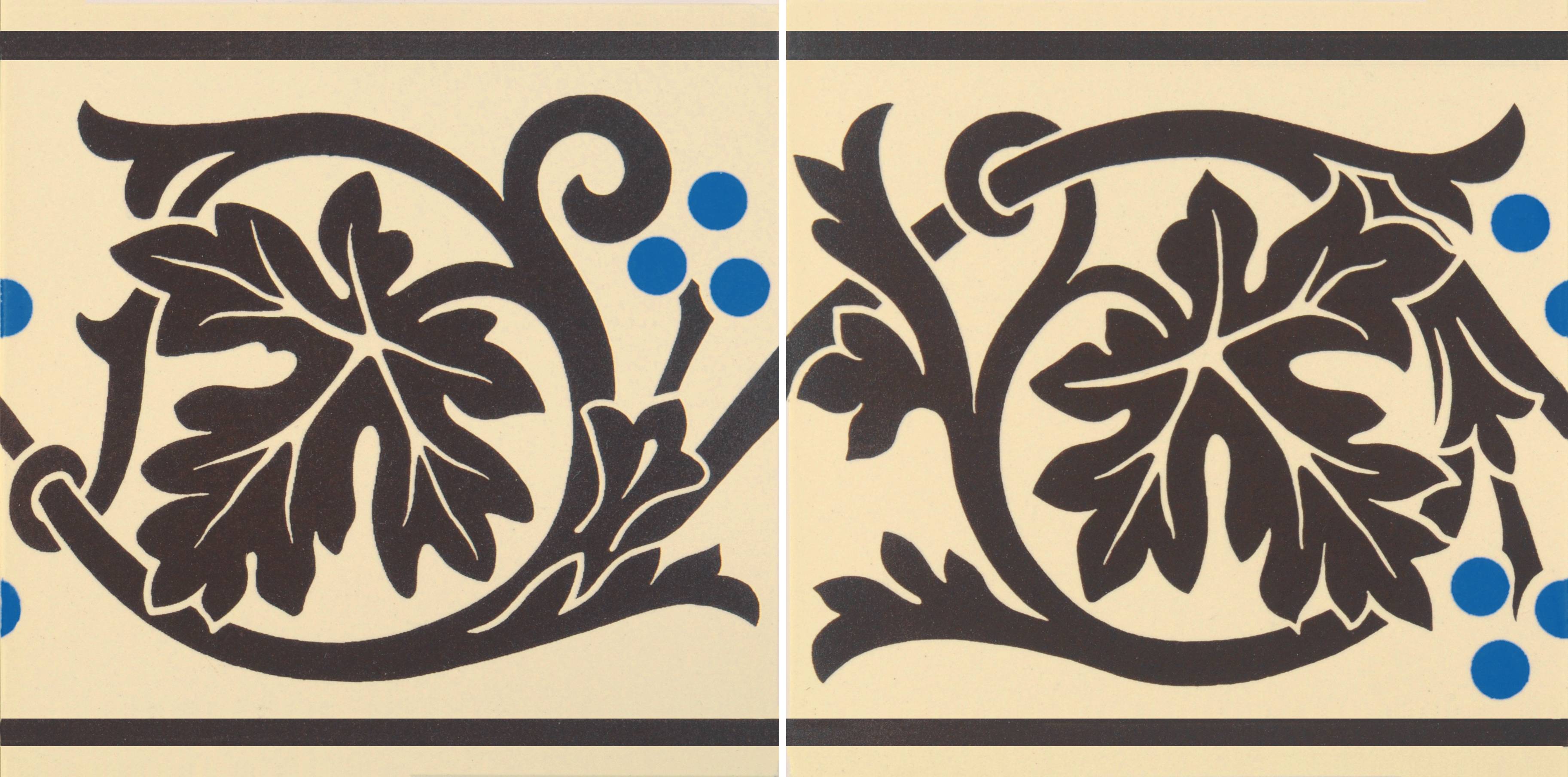 Original Style Victorian Shaftesbury Border - Set of 2-Brown on White-IM-0008662-Floor-Tile
