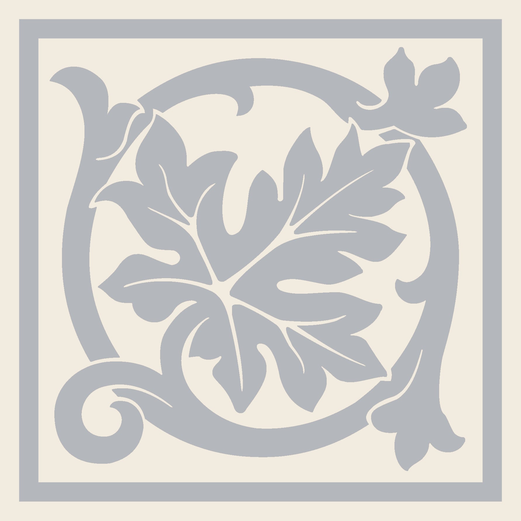 Original Style Victorian Shaftesbury Corner-Grey on Dover White-IM-0030358-Floor-Tile