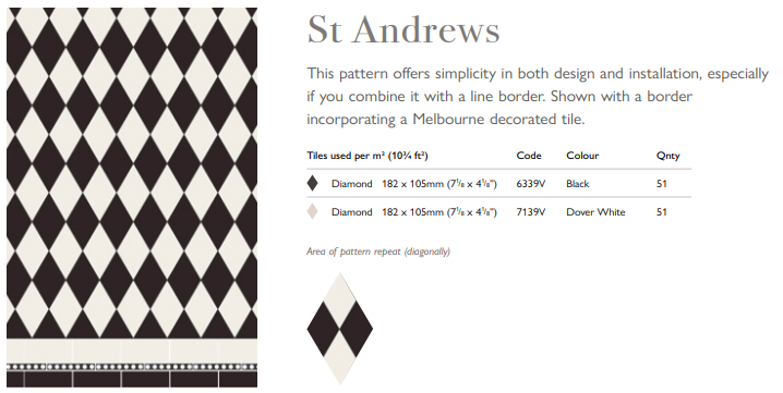 Original Style Victorian St Andrews Pattern-Floor-Tile