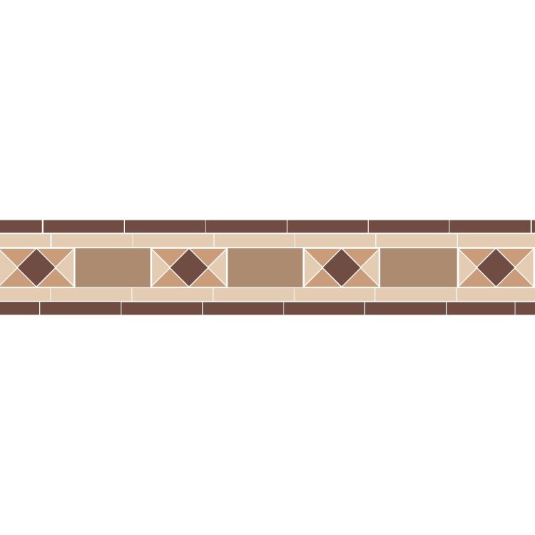 Original Style Victorian Thackeray Brown White and Old London Border-Floor-Tile