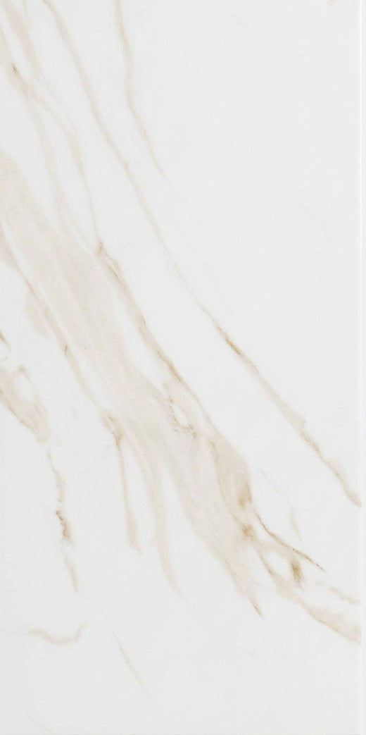 Oro Marble Effect Gloss Porcelain Wall & Floor Tile 30x60cm
