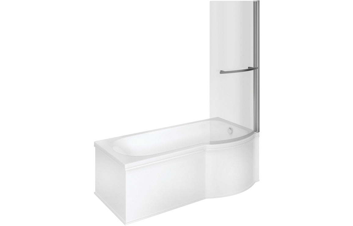 P Shape SUPERCAST Shower Bath, Panel & Screen-Shower Baths-DIBSHP0018-Right Hand-