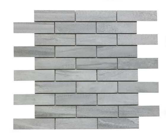Tech Marble Grey Brick Mosaic Wall and Floor Tile 29x30cm