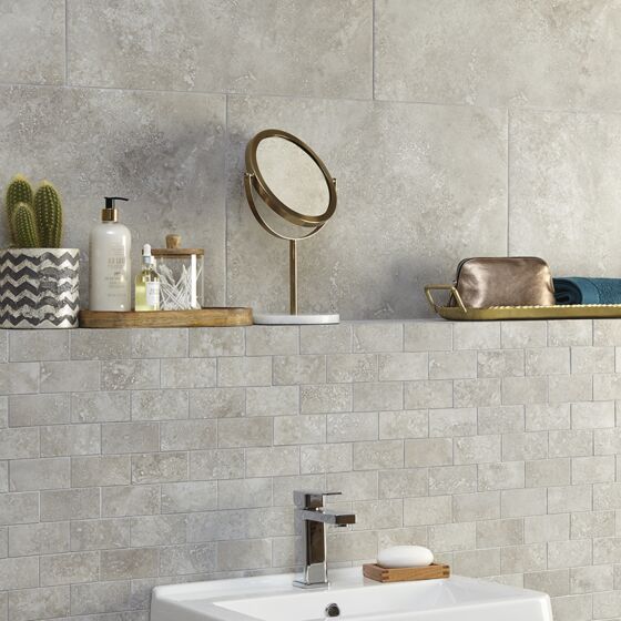 Valley Grey Mix Brick Mosaic Mosaic Wall and Floor Tile 30x30cm