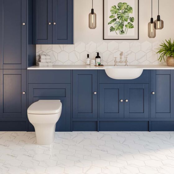 Hex Marble Glazed Porcelain Marble Effect Tile 18x20cm