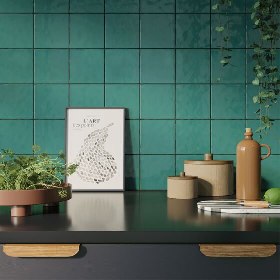 Flash Turquoise Gloss Ceramic Wall Tile 13x13cm