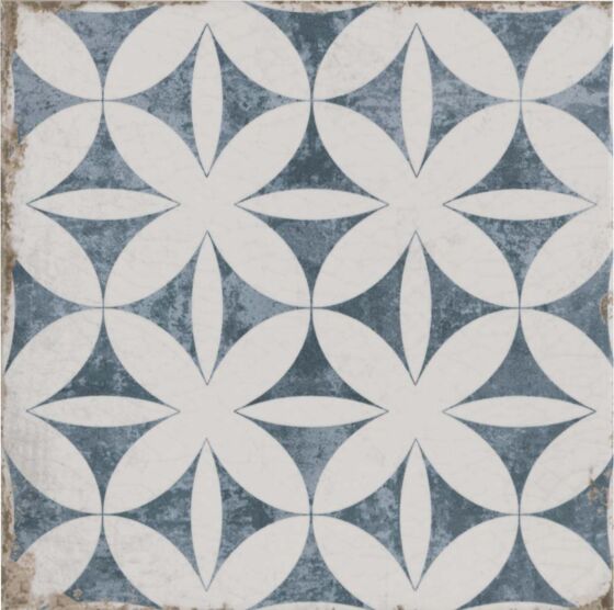 Garcia Geo Blue Matt Glazed Porcelain Wall & Floor Tile 20x20cm