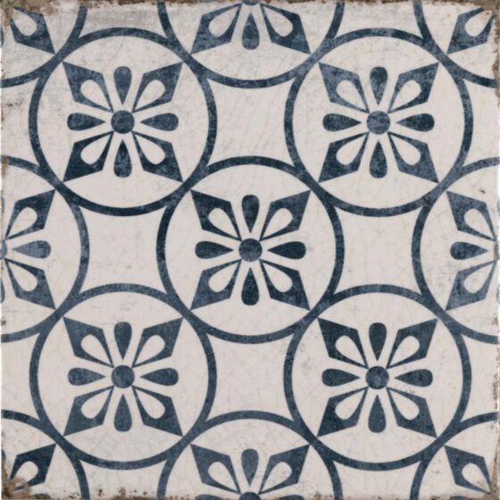 Verona Garcia Petal Blue Matt Glazed Porcelain Wall & Floor Tile 20x20cm