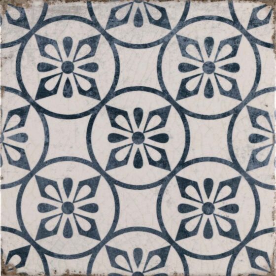 Garcia Petal Blue Matt Glazed Porcelain Wall & Floor Tile 20x20cm