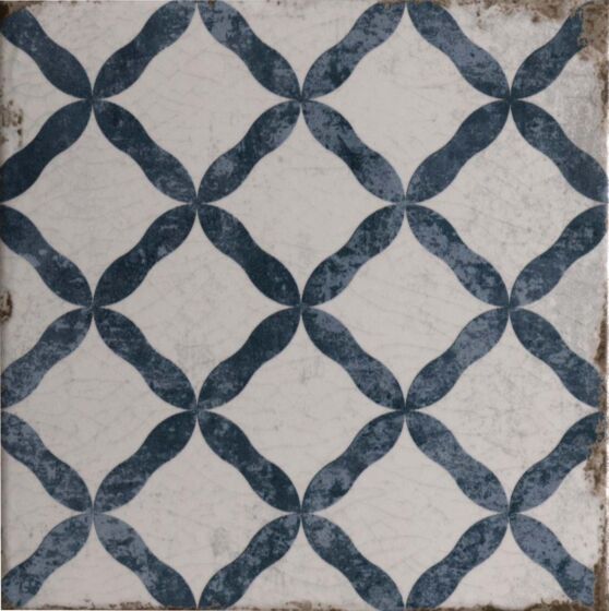 Verona Garcia Antique Blue Matt Glazed Porcelain Wall & Floor Tile 20x20cm