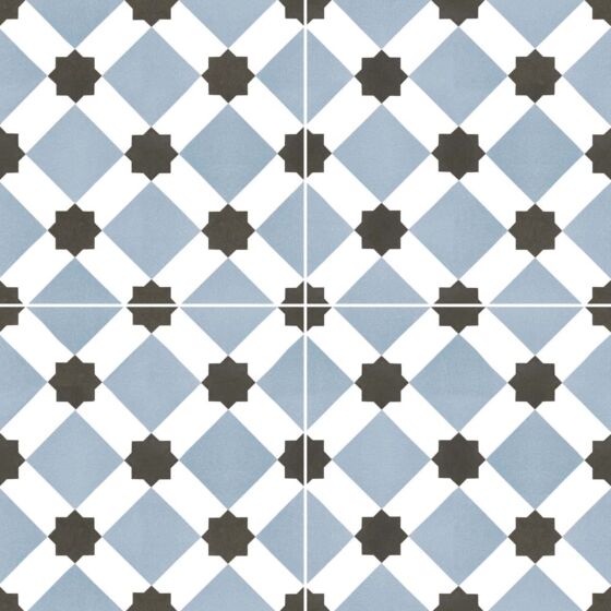 Verona Matisse Blue Pre-Scored Matt Glazed Ceramic Wall & Floor Tile 45x45cm