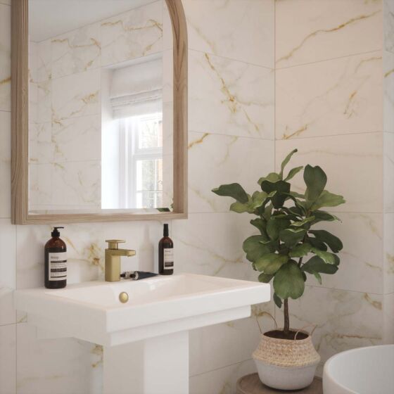 Goldman Matt Ceramic Marble Effect Wall Tile 30x60cm