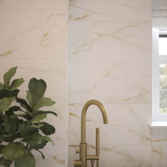 Goldman Matt Ceramic Marble Effect Wall Tile 30x60cm