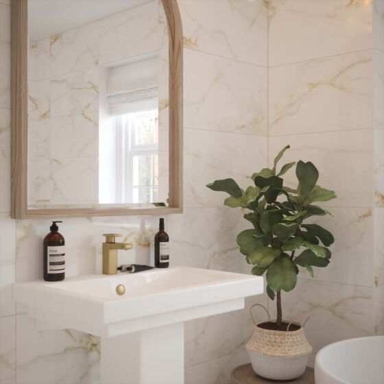 Goldman Gloss Ceramic Wall Marble Effect Tile 30x60cm