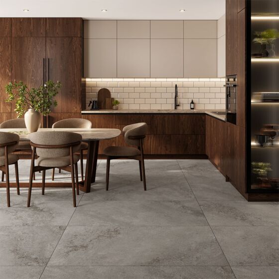 Verona Columbia Grey Matt Porcelain Wall and Floor Tile 60x120cm