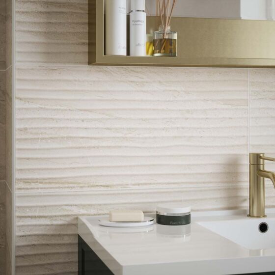 Laurent Beige Decor Matt Ceramic Wall Marble Effect Tile 30x60cm