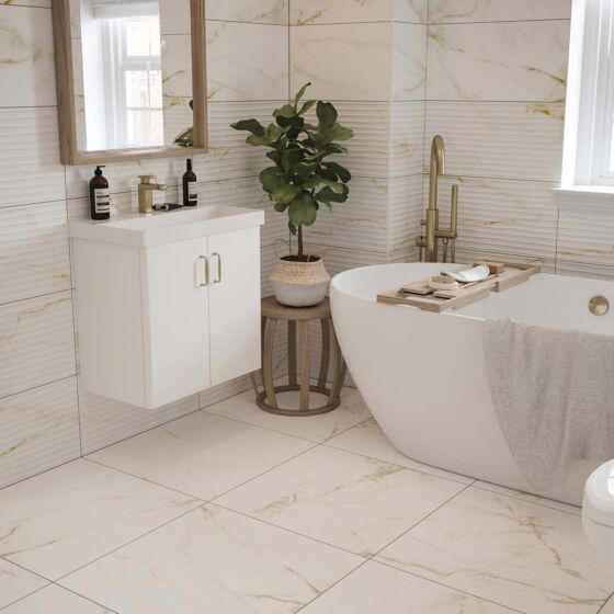 Goldman Matt Porcelain Marble Effect Tile 60x60cm