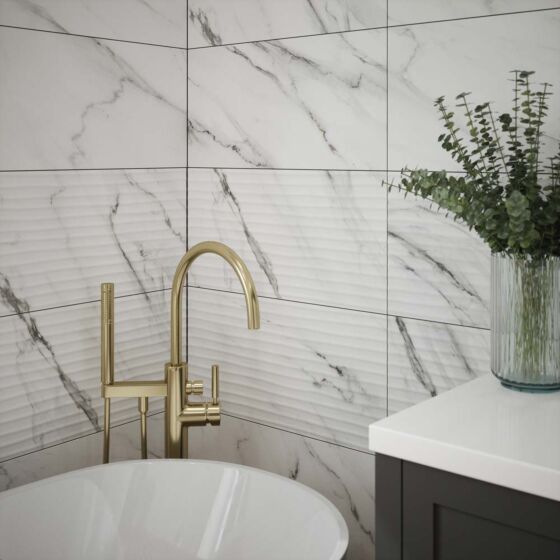 Waldorf Décor Matt Ceramic Wall Marble Effect Tile 30x60cm