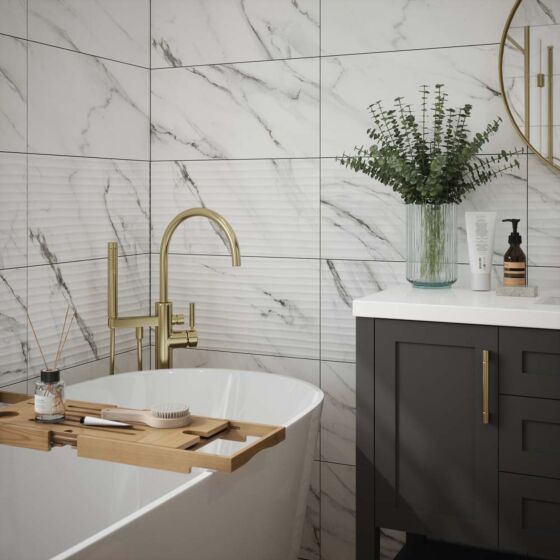 Waldorf Décor Matt Ceramic Wall Marble Effect Tile 30x60cm