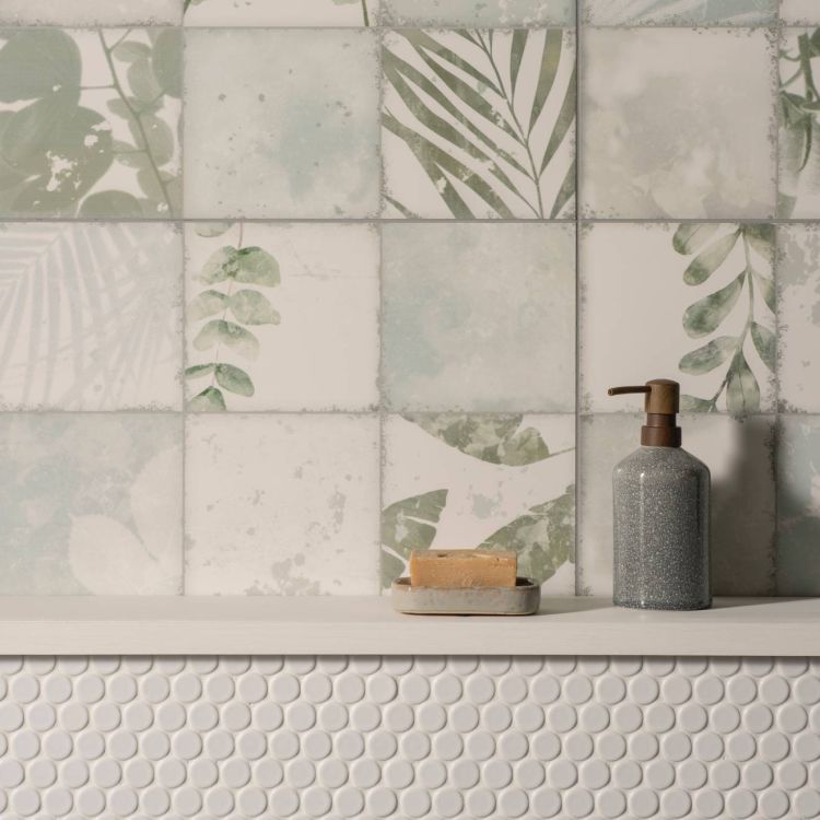 Original Style Living Patchwork Botanical Iris Tile 30x100cm