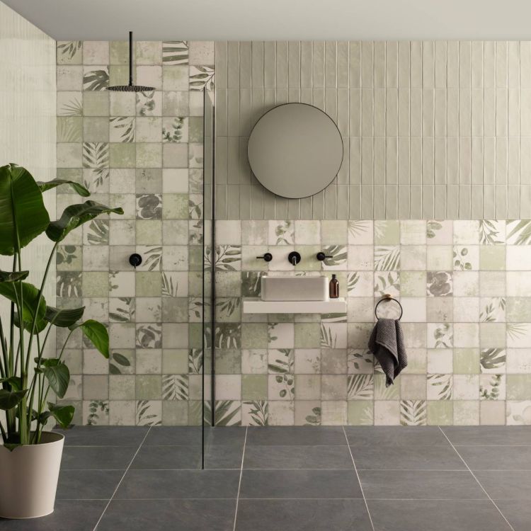 Original Style Living Patchwork Botanical Ivy Tile 30x100cm