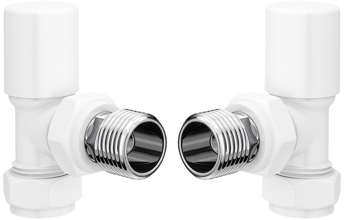 Patterned White Radiator Valves-Heating-DIRA0268-Angled-