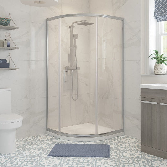 Quadrant Shower enclosure 1 Door 800mm Chrome-Shower Enclosures-DIEQ8046-