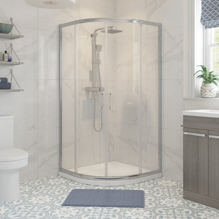 Quadrant Shower Enclosure 800mm Chrome-Shower Enclosures-DIEQ8056-