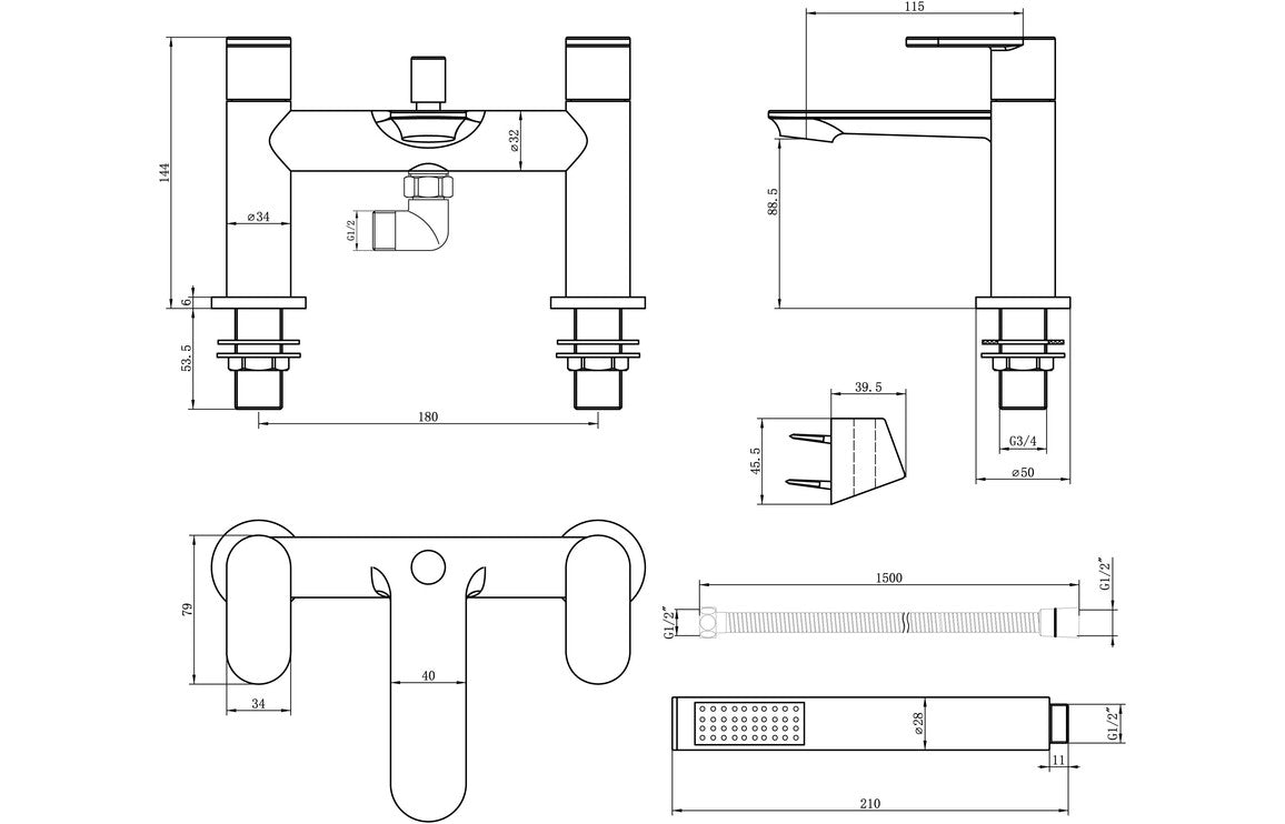 Rasilia Bath/Shower Mixer - Chrome-Bath Taps-CAPTA4210-