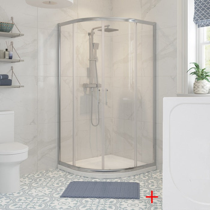 Reflexions Classix 900mm 2 Door Quadrant & Tray Pack-Shower Enclosures-DIEQP9092-