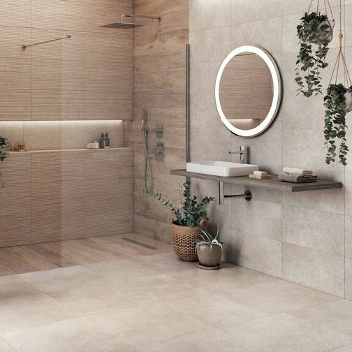 Roca Limestone Arena Porcelain Floor Tile 60x60cm