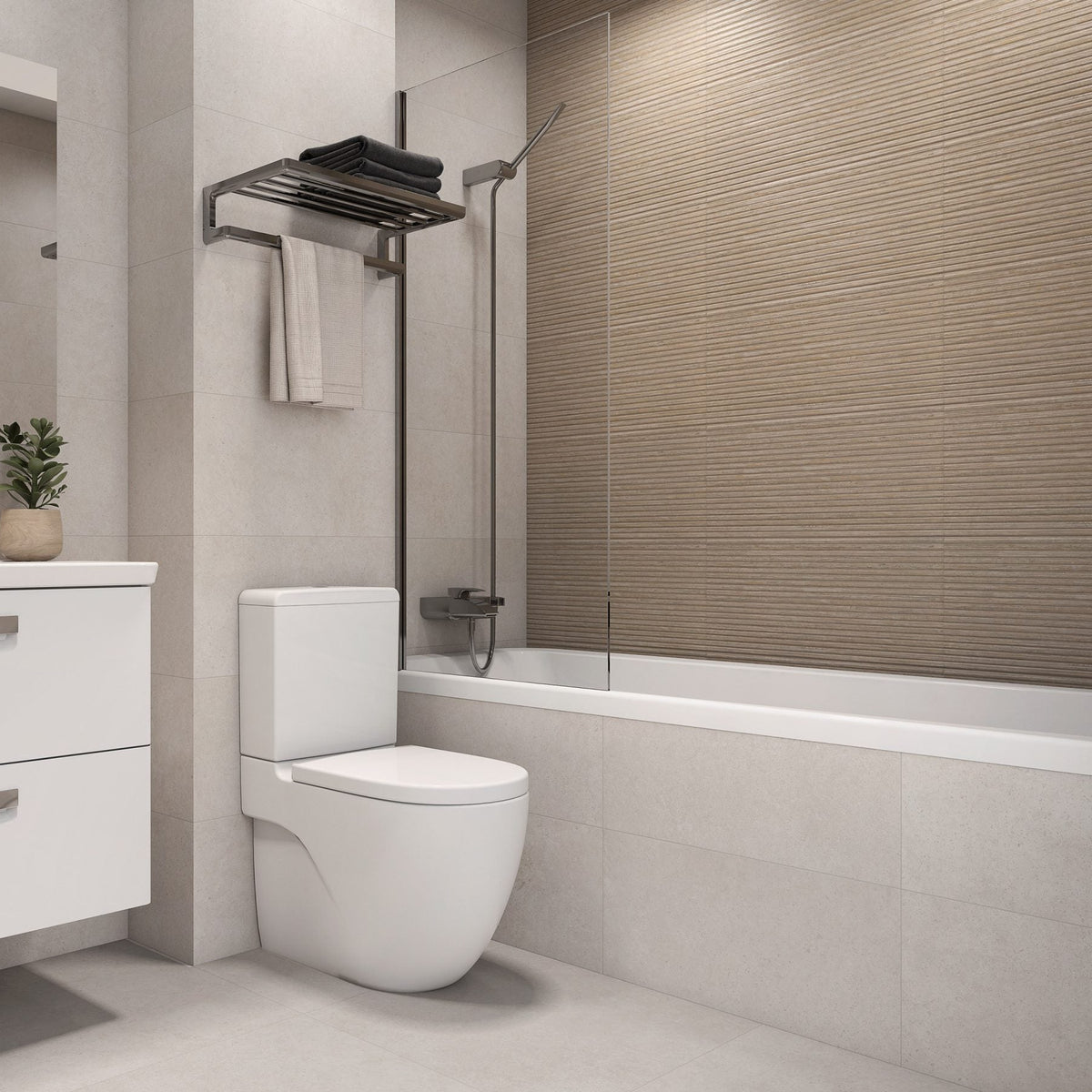 Roca Limestone Porcelain Wall Tile 30x90cm