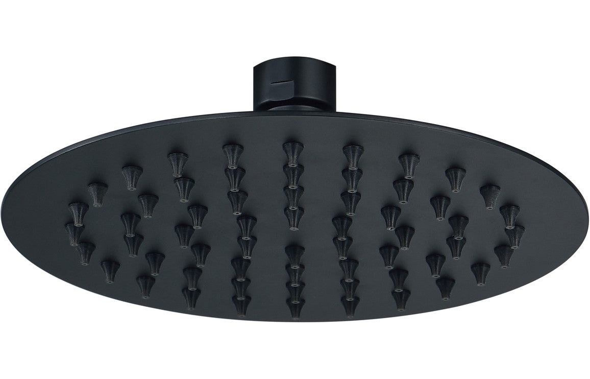 Round Showerhead - Matt Black-Shower Heads-DIC0714-200mm-