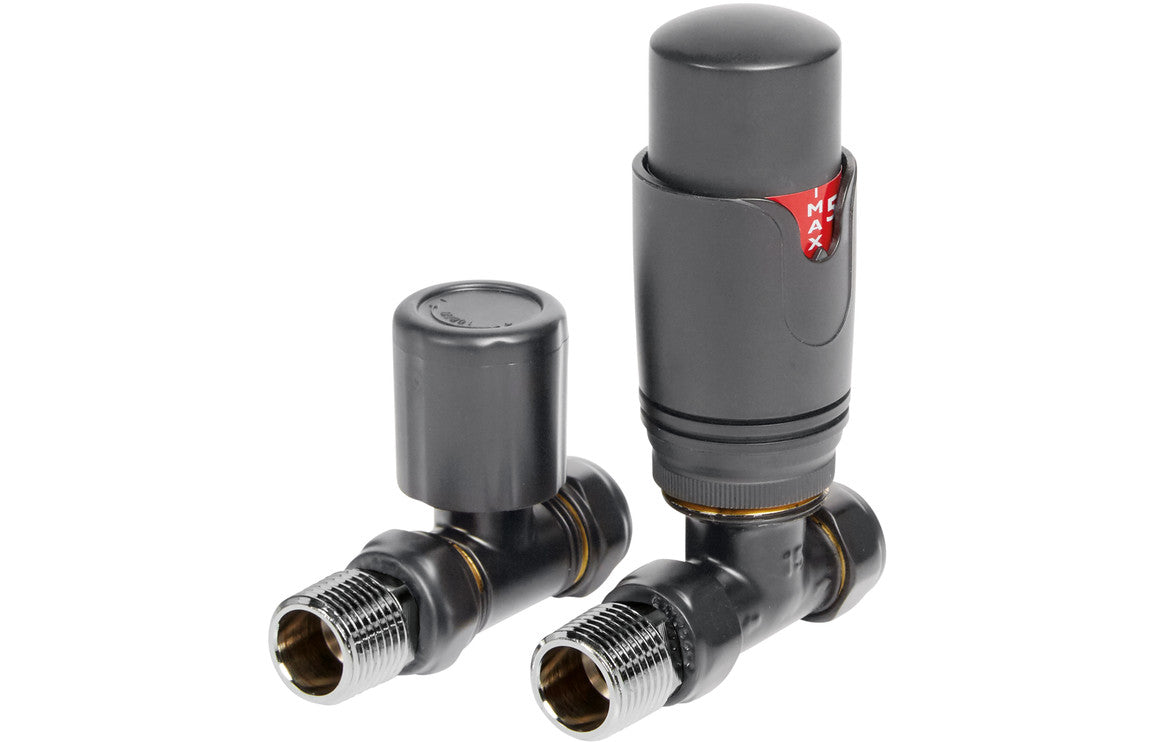 Round Thermostatic Anthracite Radiator Valves-Heating-DIRA0264-Straight-