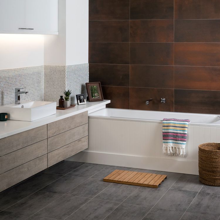 Original Style Tileworks Rush Copper Rectified Glazed Metallic-finish Ceramic Tile 30x60cm