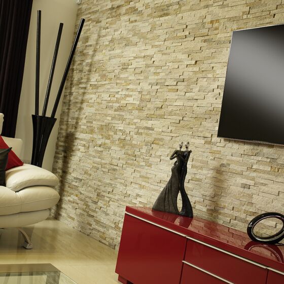 Splitface Oyster Sparkle Slate Cladding 10x36cm