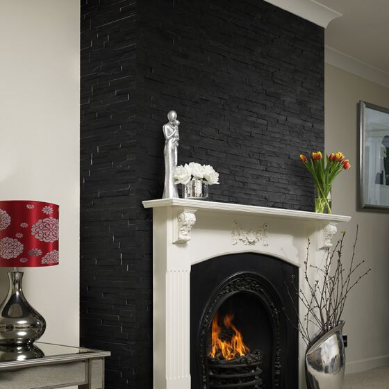 Splitface Black Slate Cladding 10x36cm