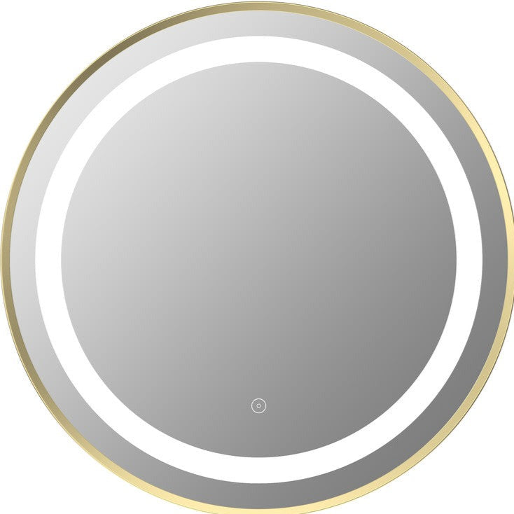Saar 600mm Round Front-Lit LED Mirror-Mirrors-DIMR0032-Brushed Brass-