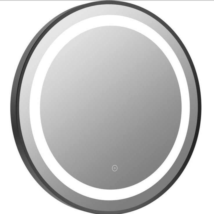 Saar 600mm Round Front-Lit LED Mirror-Mirrors-DIMR0032-Matt Black-