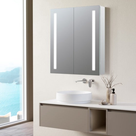 Sakura 600mm 2 Door Front-Lit LED Mirror Cabinet-Mirrors-DIMS0112-