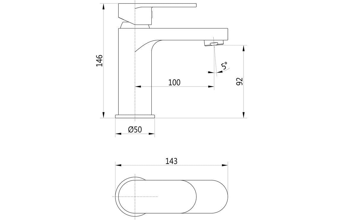 Sassano Basin Mixer & Waste - Chrome-Basin Taps-DITS1314-