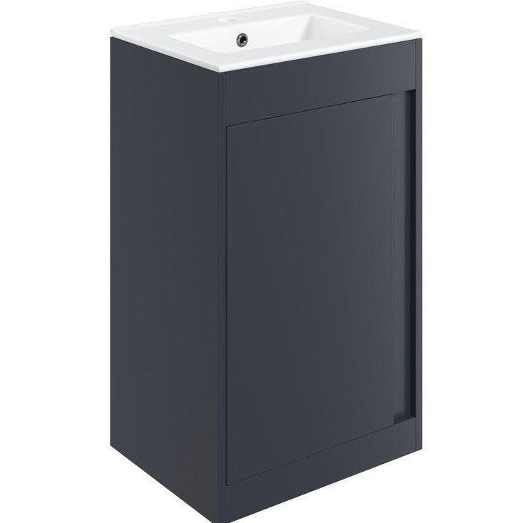 Saumur 510mm Floor Standing Unit Inc. Basin - Matt Indigo Blue-Bathroom Furniture-DIFTP2208-