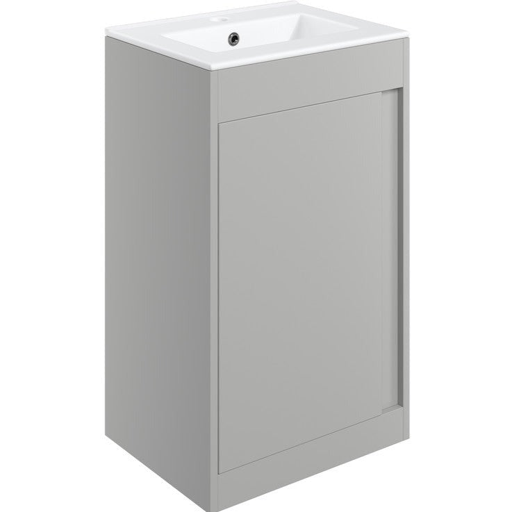 Saumur 510mm Floor Standing Unit Inc. Basin - Matt Light Grey-Bathroom Furniture-DIFTP2214-
