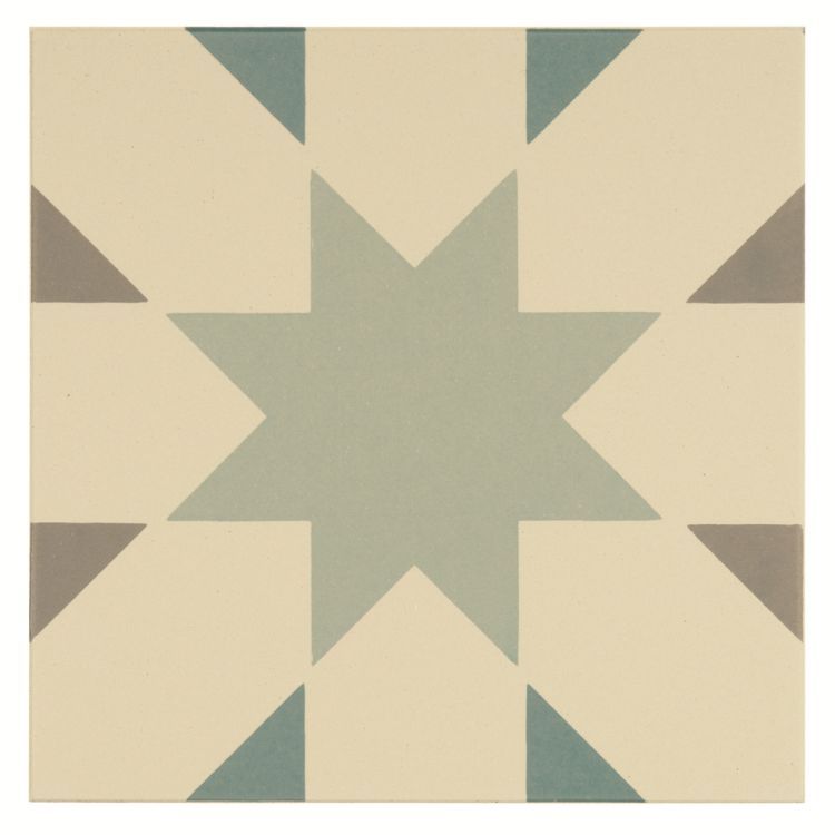 Original Style Odyssey Primo Seville Light Grey, Light Jade and Dark Jade on White 15x15cm