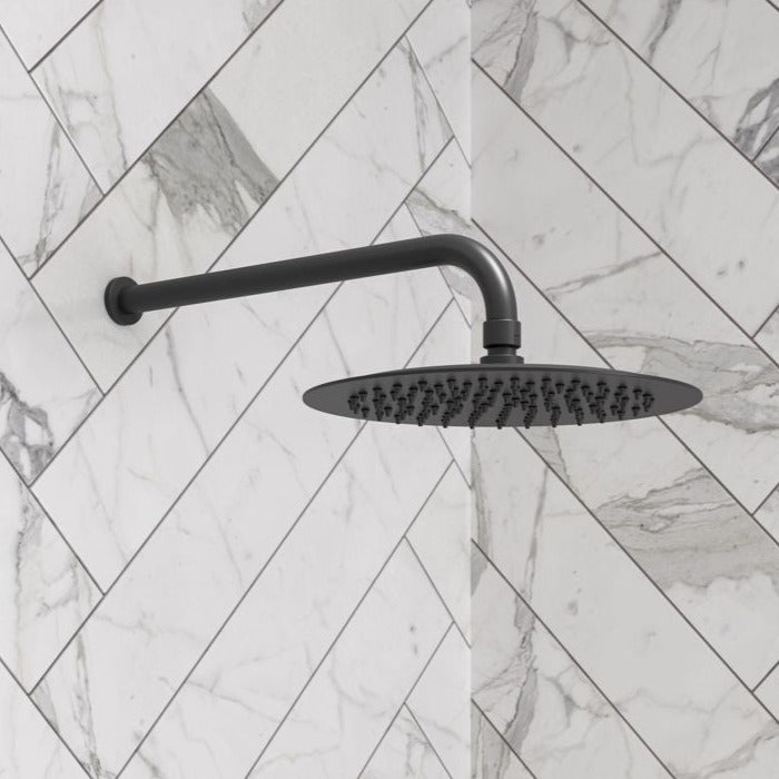 Shower Arm - Matt Black-Shower Arms-DICM0718-