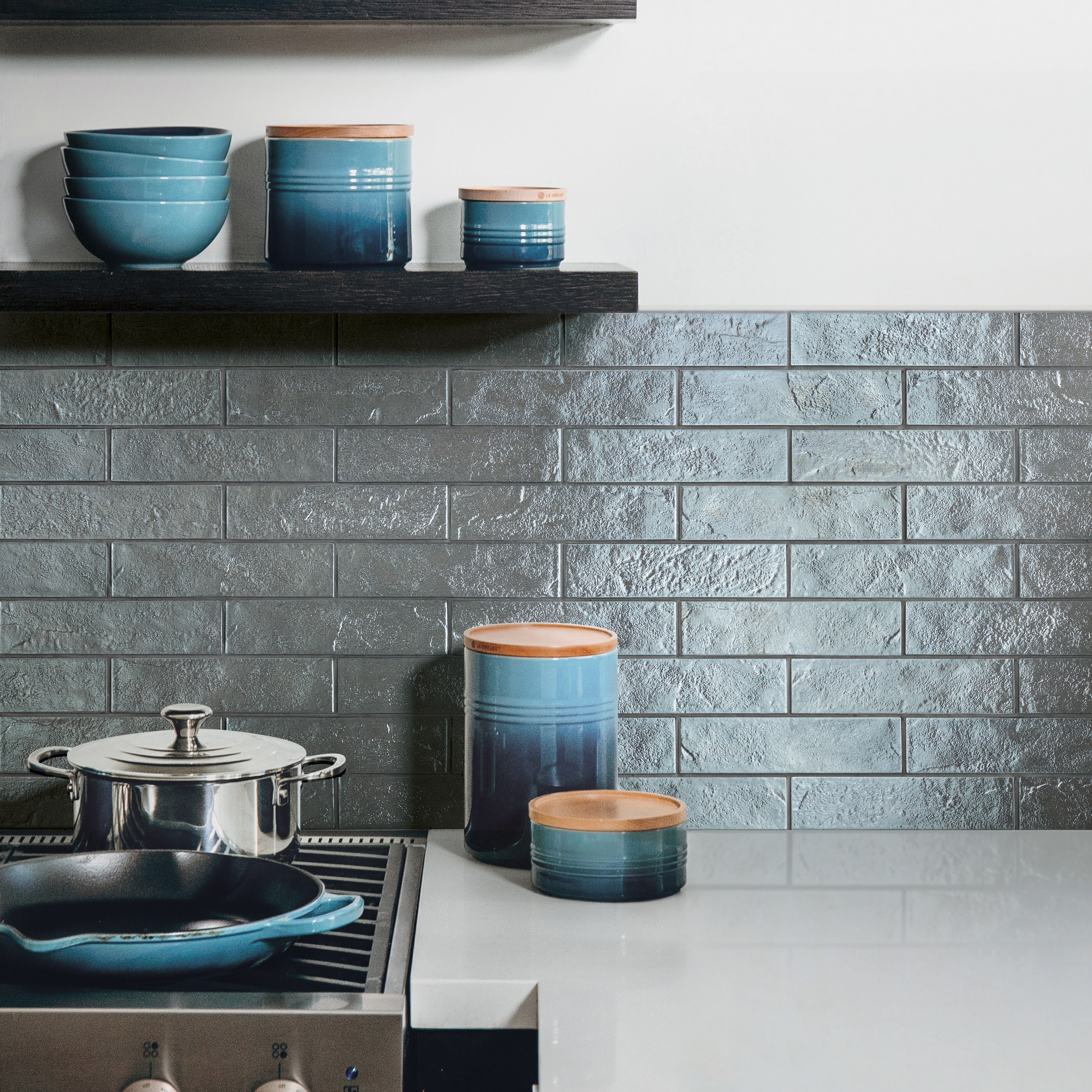 Skyline Bronze Glass Effect Wall Tile 6x25cm